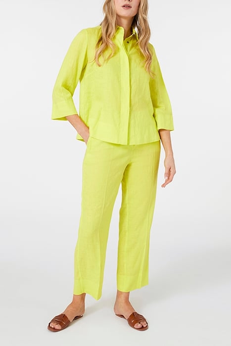 STRAIGHT-LEG LINEN TROUSERS YELLOW 5