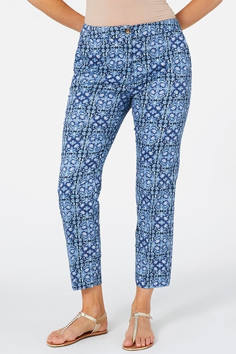 PRINTED SATIN TROUSERS GREEN 1