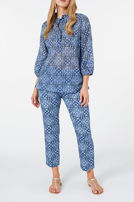 PRINTED SATIN TROUSERS GREEN 5