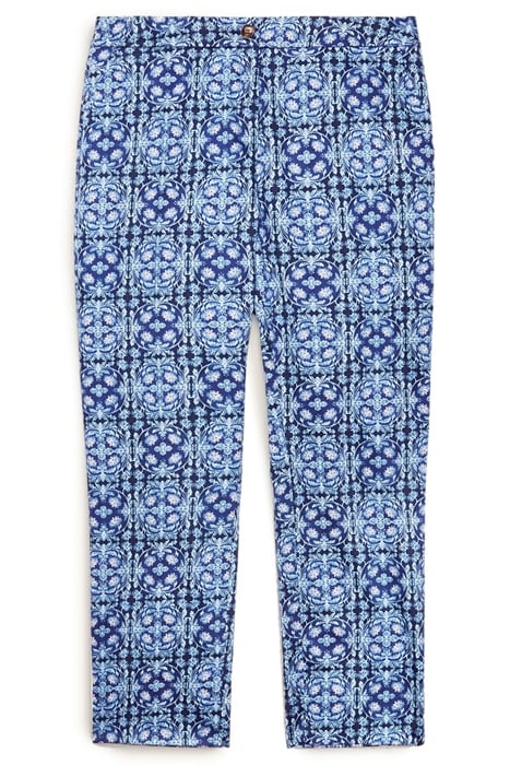 PRINTED SATIN TROUSERS GREEN 4