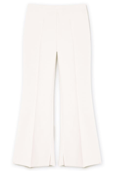 FLARE TROUSERS WITH SPLIT WHITE 4