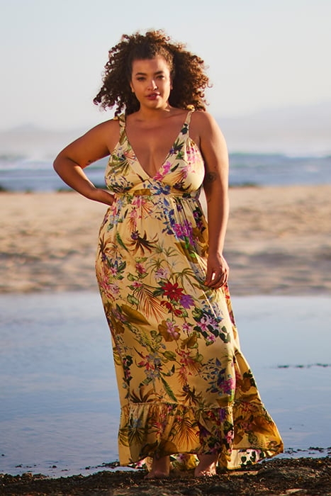 BW 1P LONG DRESS LONG SUMMER DRESS BRIGHT FLOWER 1