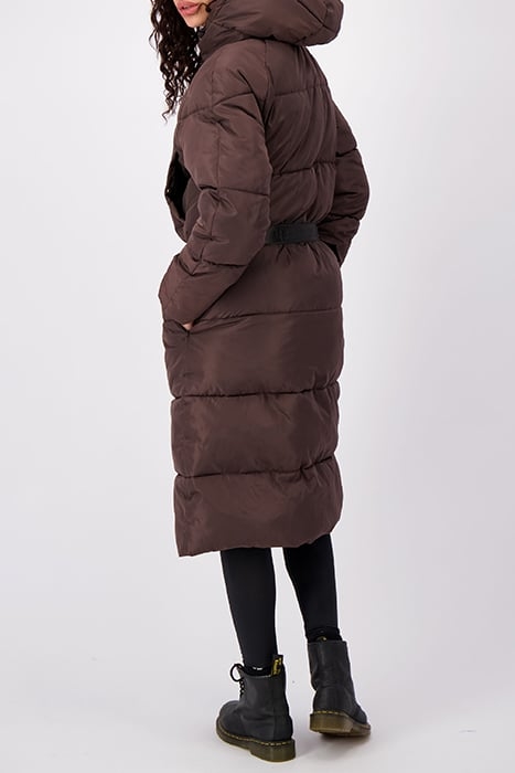 BELTED PUFFER COAT BROWN 3