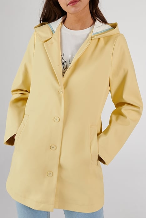 I.CODE LIGHT YELLOW HOODED RUBBER WINDCHEATER 1