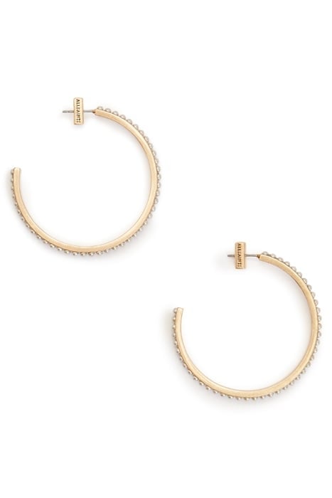 BREA BEAD HOOPS WARM BRASS/WHITE 2