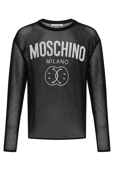 DOUBLE SMILEY® LOGO MESH SHIRT BLACK 3