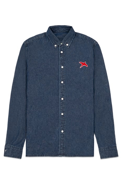 ROUGE BEE BIRD DENIM SHIRT MID BLUE 3