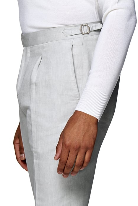 LIGHT GREY PLEATED BRENTWOOD TROUSERS LIGHT GREY 6