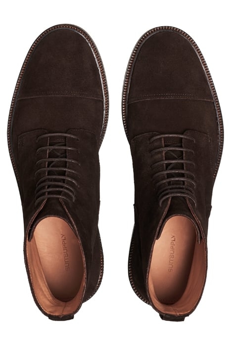 SUEDE-LACEDBOOT-D.BROWN BROWN 6
