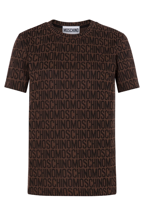 ALLOVER LOGO JERSEY T-SHIRT BROWN 3