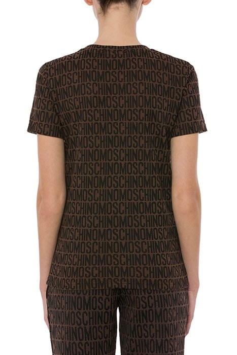 ALLOVER LOGO JERSEY T-SHIRT BROWN 2