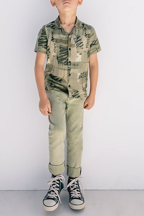 BOYS’ KHAKI CAMOUFLAGE PRINT LENZING™ ECOVERO™ SHIRT 1