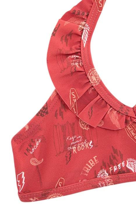 GIRLS’ RED SURF-ROCK PRINT BIKINI 3