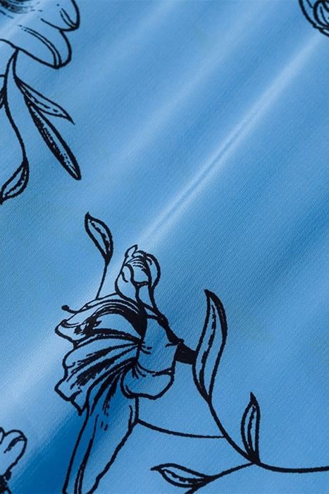 NIOBE MAXI LENGTH RUFFLE DRESS FLOWER SUMMER SKY 6