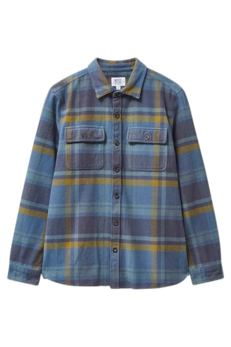 DARWEN CHECK OVERSHIRT KHAKI GREEN 1
