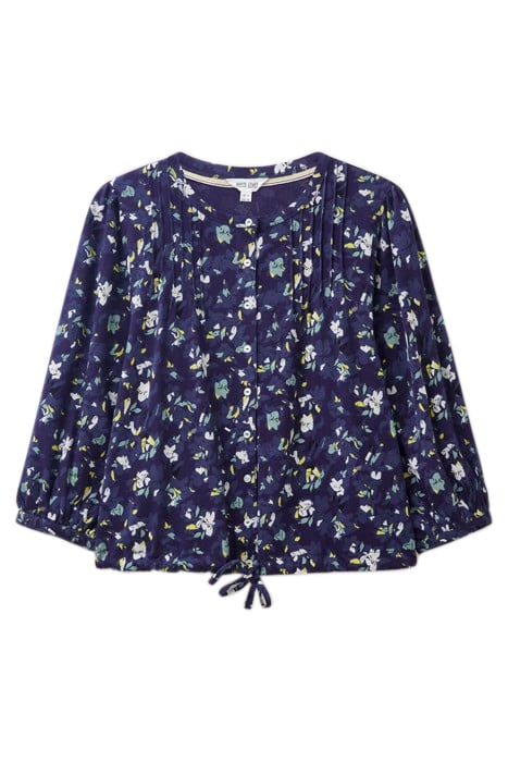 BENNIE TIE HEM SHIRT NAVY PRINTED 3