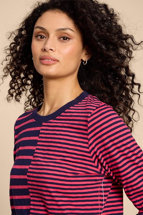 CAIE STRIPE TEE PINK 5