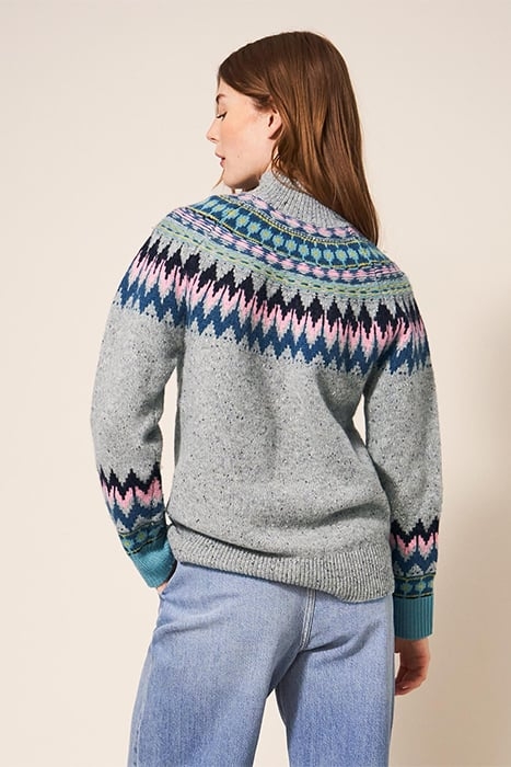 IZZY FAIRISLE JUMPER GREY 2