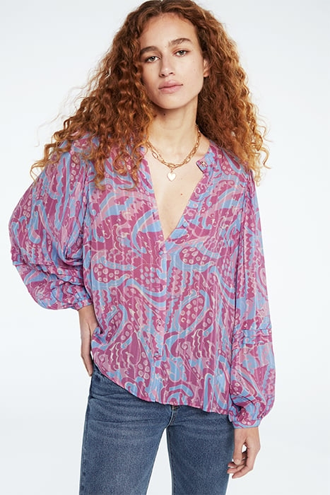 HOLLIE BLOUSE AUBERGINE/PINK MIRAG 1
