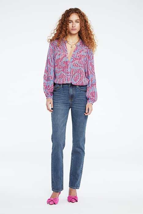 HOLLIE BLOUSE AUBERGINE/PINK MIRAG 3