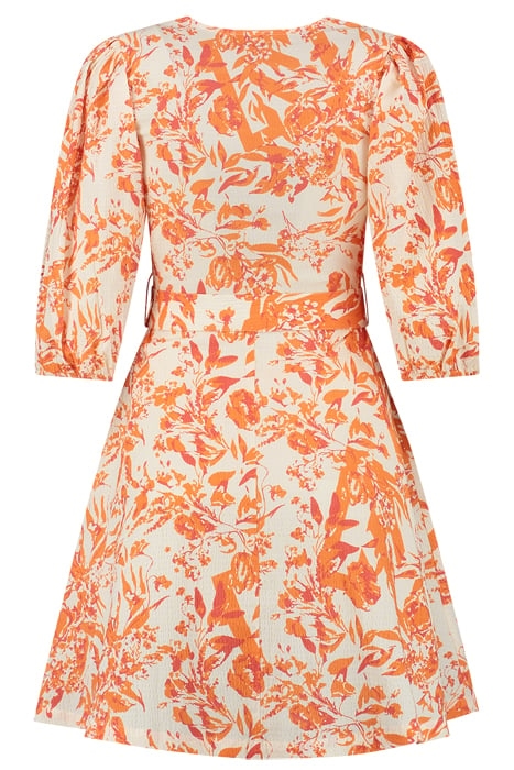 RACHEL STRUCTURE DRESS SUN ORANGE/CREAM 2