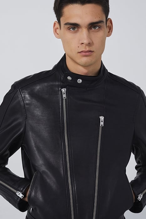 RIDE LEATHER & BIKER JACKET IN BLACK 4