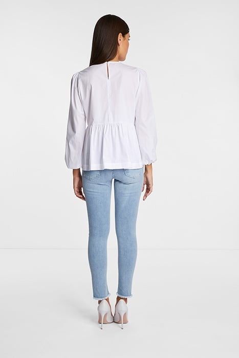 COTTON BLOUSE WITH PEPLUM ORGANIC WHITE 3