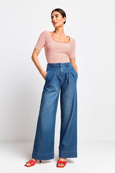 ORGANIC RIB SHIRT STRIPED CHERRY TOMATO 2