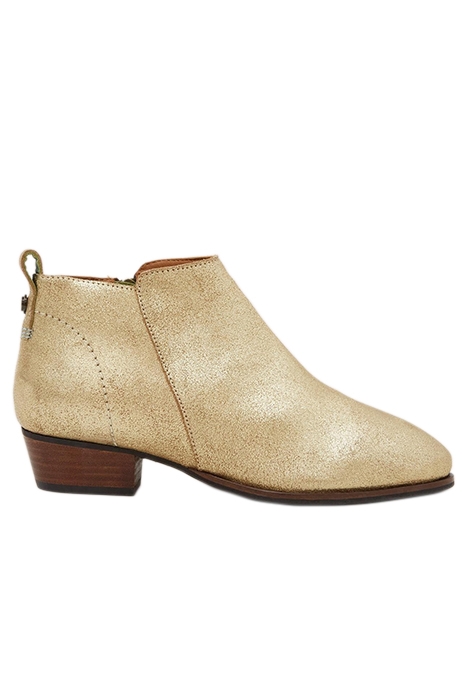 WILLOW LEATHER ANKLE BOOT GOLD TONE METALLIC 1