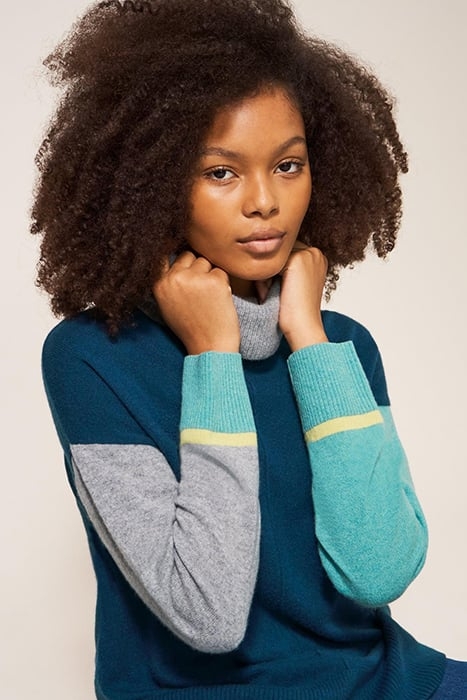 CALLIE H NECK CASHMERE JUMPER NAVY 4