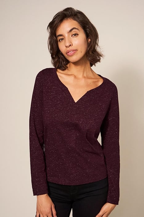 NELLY SPARKLE TEE DARK PLUM 1