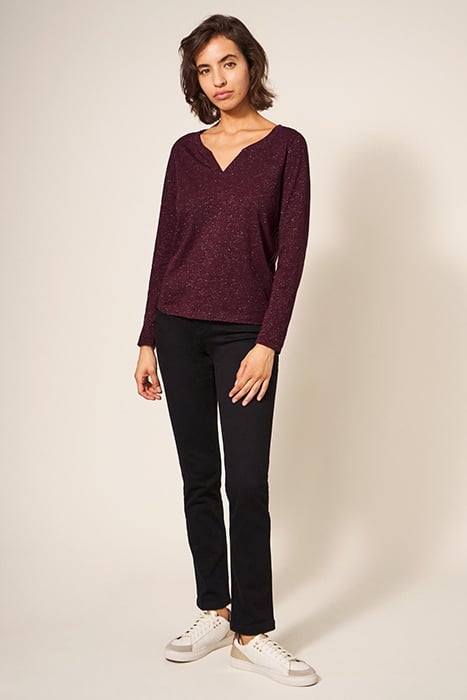 NELLY SPARKLE TEE DARK PLUM 2