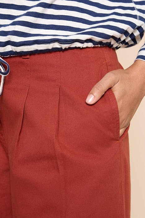 SAMIRA WIDE LEG CROP TROUSER DARK RED 4