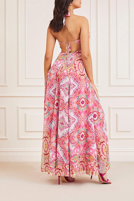 NORMANI HALTER MAXI DRESS TALITHA TILE PRINT 2