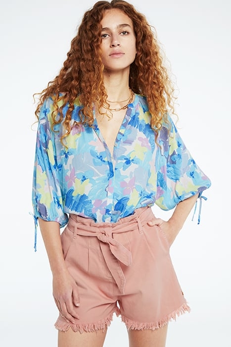 COOPER BLOUSE CREAM WHITE/POOL BLU 1