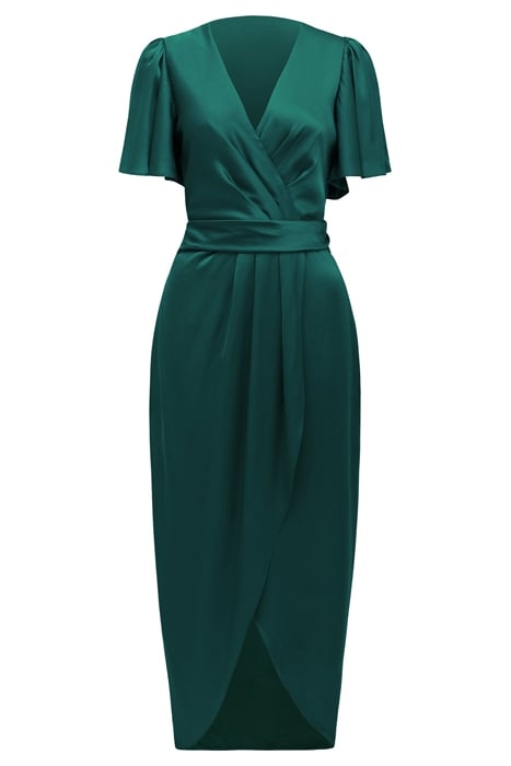 ESTELLE FLUTTER SLEEVE MIDI DRESS CLASSIC TEAL 3