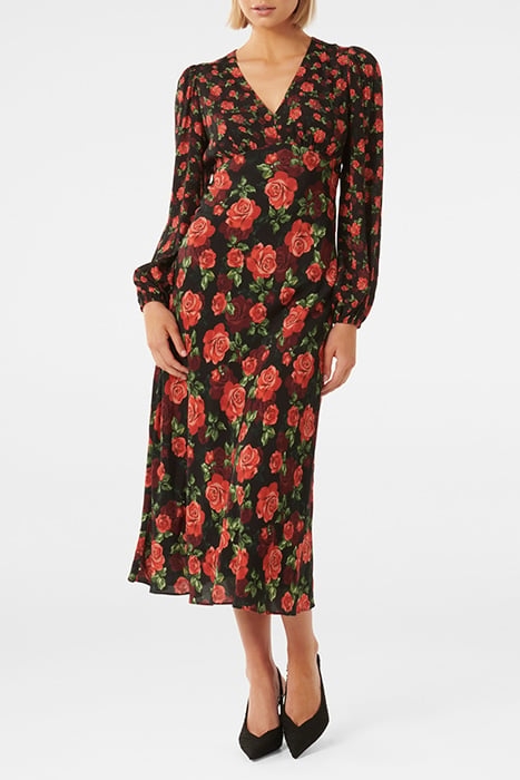 CARLINA MIXED PRINT MIDI ROSE GARDEN 1