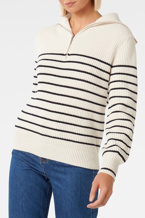 DANIELLE QUARTER ZIP KNIT JUMPER CREAM 5