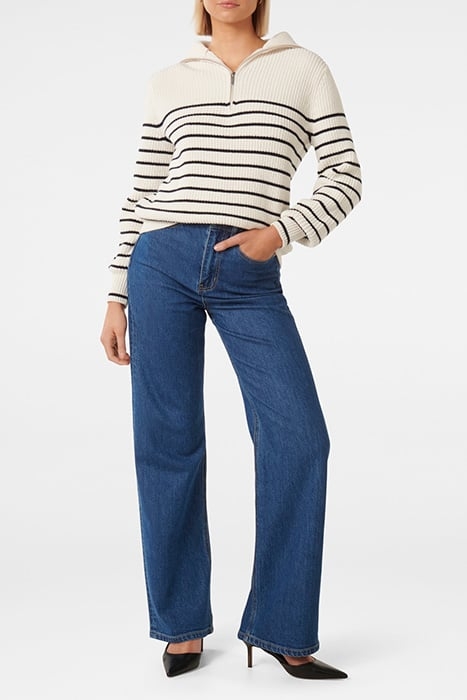 DANIELLE QUARTER ZIP KNIT JUMPER CREAM 3