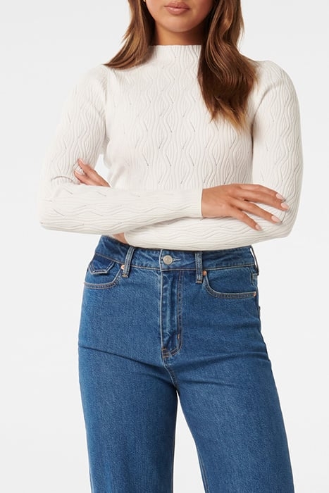 EVERLEY GROWN ON NECK WAVE JUMPER PORCELAIN 1