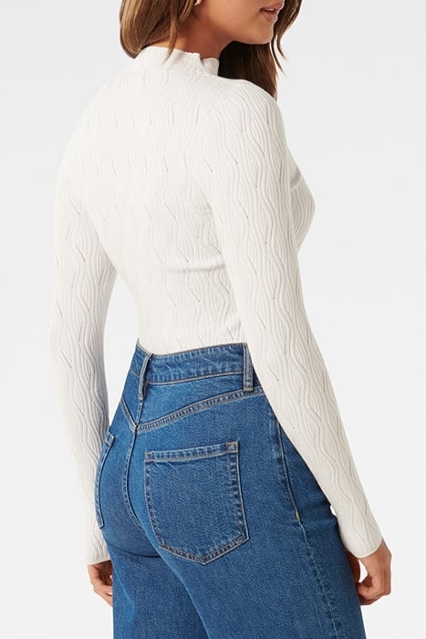 EVERLEY GROWN ON NECK WAVE JUMPER PORCELAIN 2