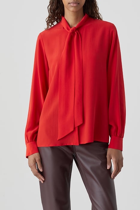 BOW-TIE BLOUSE SHIRTS & BLOUSES FIERY RED 4
