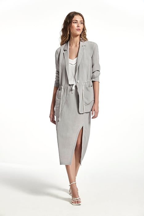 LINEN VISCOSE SUVA JACKET GREY STITCHES WHITE 1