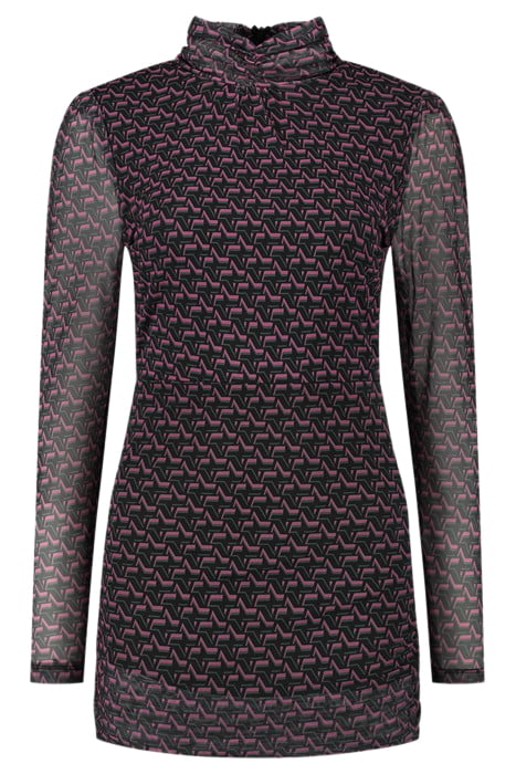 VALLY DRESS BLACK/RASPBERRY ROSE 2