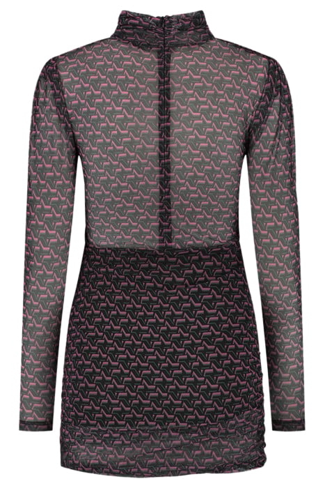 VALLY DRESS BLACK/RASPBERRY ROSE 3