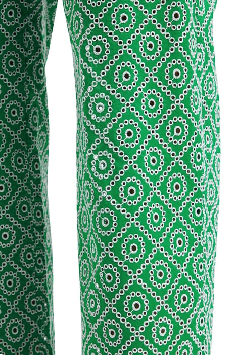 BRODERIE STRAIGHT LEG PANT GREEN BRODERIE ANGLAISE 8
