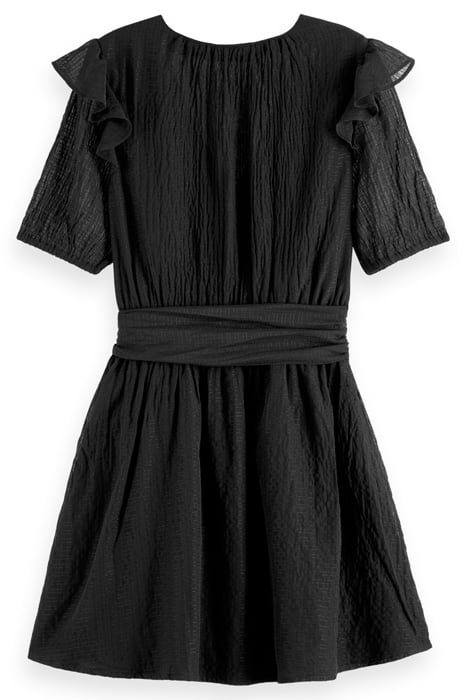 RUFFLED MINI DRESS EVENING BLACK 2