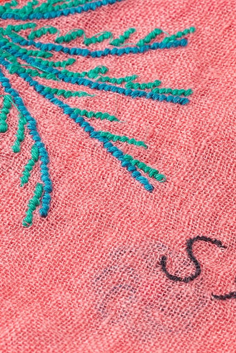 LONG SCARF WITH EMBROIDERY SEA LIFE EMBROIDERY 3