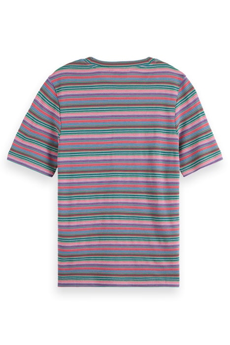 TEXTURED STRIPE SLIM FIT T-SHIRT BEACH STRIPE 2