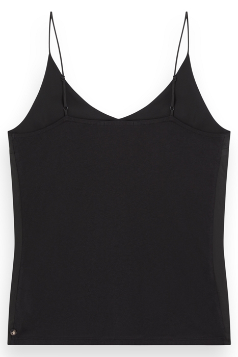 CAMISOLE WOVEN FRONT JERSEY BACK BLACK 2